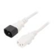 Kabel 3x1mm2 IEC C13 zásuvka,IEC C14 vidlice PVC 1,8m bílá
