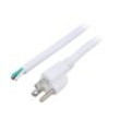 Kabel 3x14AWG NEMA 5-15 (B) vidlice,vodiče PVC 5m bílá 13A