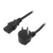 Kabel 3x1mm2 IEC C13 zásuvka,IS1-16P (H) úhlová vidlice PVC