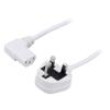 Kabel 3x0,75mm2 BS 1363 (G) vidlice,IEC C13 zásuvka 90° PVC