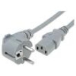 Kabel 3x1mm2 CEE 7/7 (E/F) úhlová vidlice,IEC C13 zásuvka