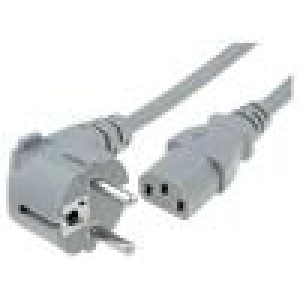 Kabel 3x1mm2 CEE 7/7 (E/F) úhlová vidlice,IEC C13 zásuvka
