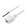Kabel 3x1,5mm2 IEC C19 zásuvka,vodiče PVC Dél: 5m bílá 16A