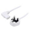 Kabel 3x0,75mm2 BS 1363 (G) vidlice,IEC C13 zásuvka 90° PVC