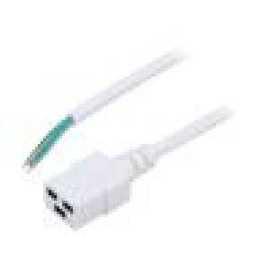Kabel 3x1,5mm2 IEC C19 zásuvka,vodiče PVC Dél: 3m bílá 16A