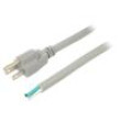 Kabel 3x14AWG NEMA 5-15 (B) vidlice,vodiče PVC 5m šedá 13A
