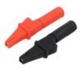 Krokosvorka 5A černá,červená Rozs.uchop: max.9mm Izolace: PVC