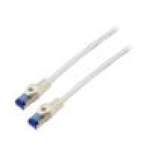 Patch cord S/FTP 6a lanko CCA LSZH bílá 0,25m 26AWG Žíly: : 8