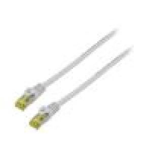 Patch cord S/FTP 6a lanko Cu LSZH šedá 0,25m 27AWG Žíly: : 8
