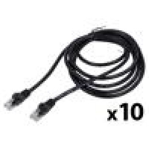 Patch cord U/UTP 6 lanko CCA PVC černá 3m 26AWG Žíly: : 8