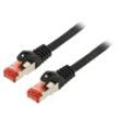 Patch cord S/FTP 6 lanko Cu LSZH černá 0,5m 26AWG Žíly: : 8