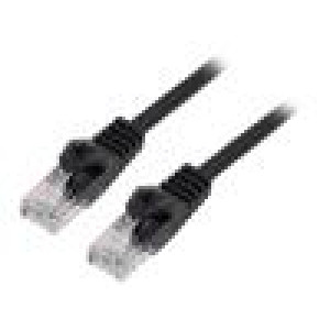 Patch cord U/UTP 6 lanko Cu LSZH černá 1m 26AWG Žíly: : 8