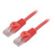 Patch cord U/UTP 5e lanko CCA PVC červená 3m 26AWG Žíly: : 8