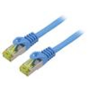 Patch cord S/FTP 6a lanko Cu LSZH modrá 2m 27AWG Žíly: : 8