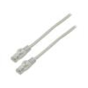 Patch cord U/UTP 6 lanko Cu LSZH šedá 1m 26AWG Žíly: : 8