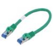 Patch cord S/FTP 6a lanko CCA LSZH zelená 0,25m 26AWG