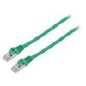 Patch cord F/UTP 6 lanko CCA PVC zelená 0,25m 26AWG Žíly: : 8