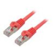 Patch cord F/UTP 6 lanko CCA PVC červená 0,25m 26AWG Žíly: : 8