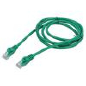 Patch cord U/UTP 6 lanko CCA PVC zelená 1,5m 26AWG Žíly: : 8