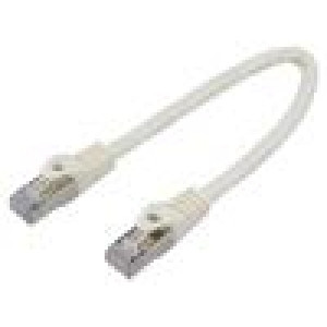 Patch cord U/UTP 6 lanko CCA PVC bílá 0,25m 26AWG Žíly: : 8
