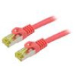 Patch cord S/FTP 6a lanko Cu LSZH červená 1,5m 27AWG Žíly: : 8