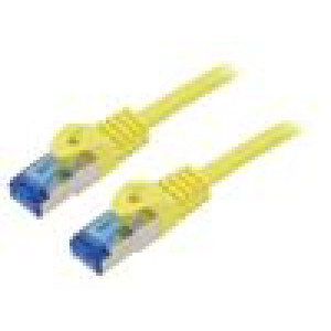Patch cord S/FTP 6a lanko CCA LSZH žlutá 10m 26AWG Žíly: : 8