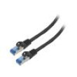 Patch cord S/FTP 6a lanko CCA LSZH černá 0,5m 26AWG Žíly: : 8