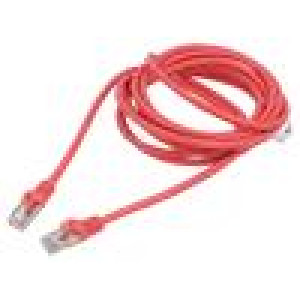 Patch cord F/UTP 6 lanko CCA PVC červená 3m 26AWG Žíly: : 8