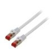 Patch cord S/FTP 6 lanko Cu LSZH šedá 0,25m 26AWG Žíly: : 8