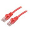 Patch cord U/UTP 6 lanko CCA PVC červená 5m 26AWG Žíly: : 8