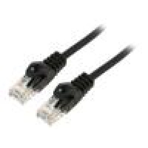 Patch cord U/UTP 5e lanko CCA PVC černá 0,25m 26AWG Žíly: : 8