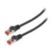 Patch cord S/FTP 6 lanko Cu LSZH černá 10m 26AWG Žíly: : 8