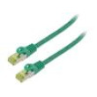 Patch cord S/FTP 6a lanko Cu LSZH zelená 0,25m 27AWG Žíly: : 8