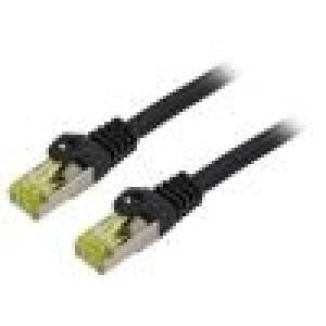 Patch cord S/FTP 6a lanko Cu LSZH černá 1,5m 27AWG Žíly: : 8