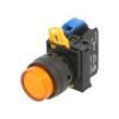 Přepínač: tlačítkový 22mm Stab.pol: 1 NO oranžová LED IP65