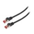 Patch cord S/FTP 6 lanko Cu LSZH černá 1,5m 26AWG Žíly: : 8