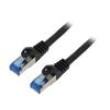 Patch cord S/FTP 6a lanko CCA LSZH černá 10m 26AWG Žíly: : 8