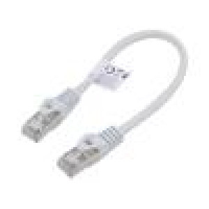 Patch cord F/UTP 5e lanko CCA PVC šedá 0,25m 26AWG Žíly: : 8