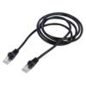 Patch cord U/UTP 5e lanko CCA PVC černá 1,5m 26AWG Žíly: : 8