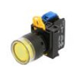 Přepínač: tlačítkový 22mm Stab.pol: 2 NO žlutá LED IP65 pol: 2