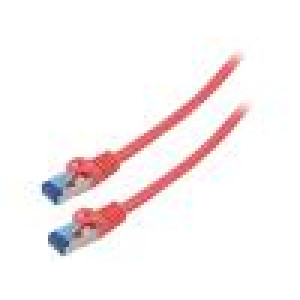 Patch cord S/FTP 6a lanko CCA LSZH červená 15m 26AWG Žíly: : 8