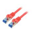 Patch cord S/FTP 6a lanko CCA LSZH červená 1,5m 26AWG