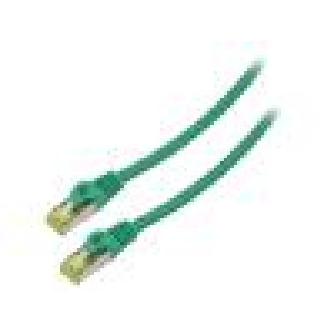 Patch cord S/FTP 6a lanko Cu LSZH zelená 0,5m 27AWG Žíly: : 8