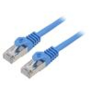 Patch cord F/UTP 6 lanko CCA PVC modrá 1,5m 26AWG Žíly: : 8