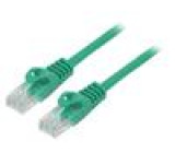 Patch cord U/UTP 5e lanko CCA PVC zelená 1,5m 26AWG Žíly: : 8