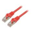 Patch cord F/UTP 6 lanko CCA PVC červená 1m 26AWG Žíly: : 8
