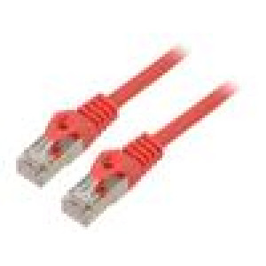 Patch cord F/UTP 6 lanko CCA PVC červená 1m 26AWG Žíly: : 8