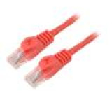Patch cord U/UTP 5e lanko CCA PVC červená 0,25m 26AWG