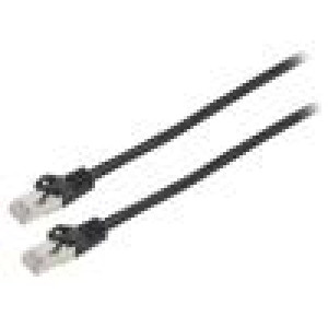 Patch cord F/UTP 6 lanko CCA PVC černá 0,25m 26AWG Žíly: : 8