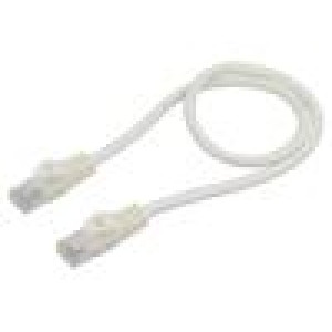 Patch cord U/UTP 6 lanko CCA PVC bílá 0,5m 26AWG Žíly: : 8